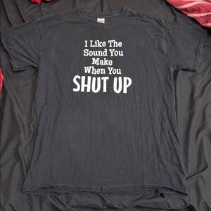 Gildan Black Tee with White Text